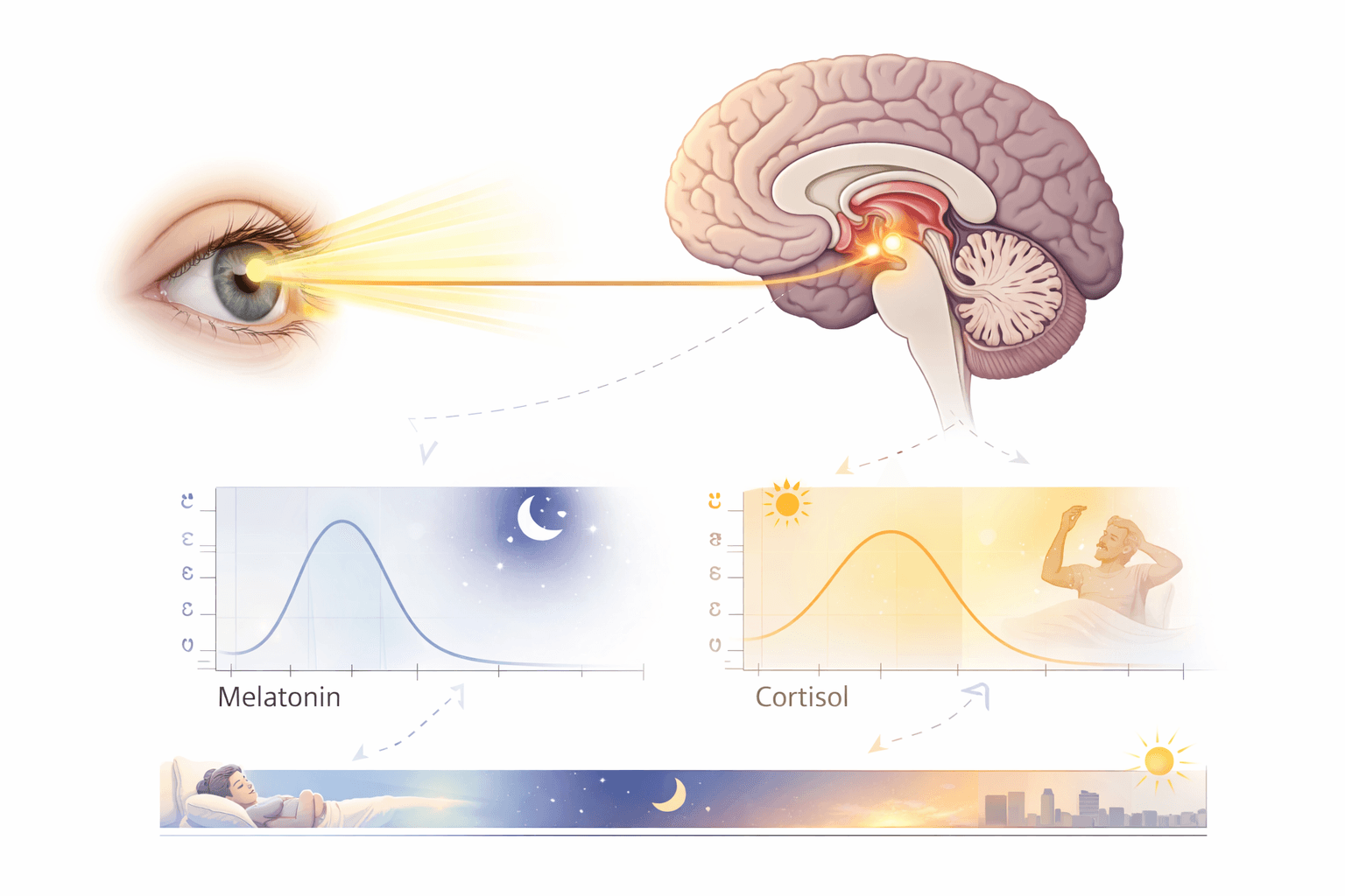 Biological circadian signaling pathways affecting sleep and hormones